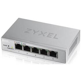 Switch ZyXEL GS1200-5, 5 port, 10 Gbps strieborná farba
