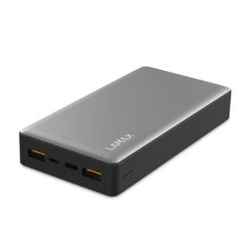 Powerbank LAMAX 20 000 mAh, USB-C PD, QC 3.0 strieborný

