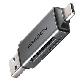 Čítačka pamäťových kariet Axagon CRE-DAC, USB-C + USB-A, SD/microSD, UHS-I čierna

