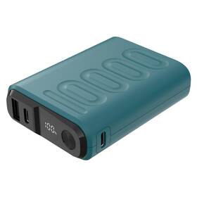 Powerbank Celly 10000 mAh 20 W, Power Delivery, USB-C/USB-A, LCD modrá

