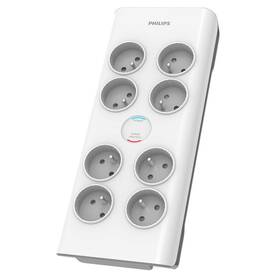 Prepäťová ochrana Philips 8x zásuvka, 2m biela

