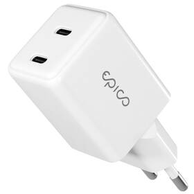 Nabíjačka do siete Epico UltraBoost GaN 35W 2xUSB-C biela


