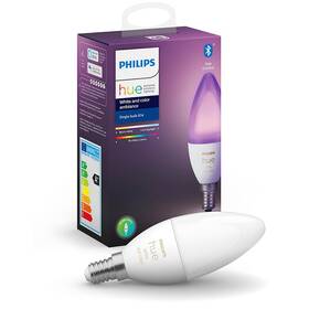 Inteligentná žiarovka Philips Bluetooth, 6W, E14, White and Color Ambiance 

