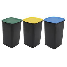 Odpadkový kôš na triedený odpad Belli E Forti TRIO BF1101AS21, 3×50 l čierny

