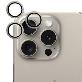 Ochranné sklo šošovky fotoaparátu Epico Aluminium Lens Protector na Apple iPhone 15 Pro/15 Pro Max zlaté

