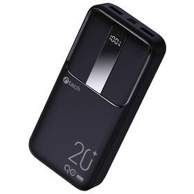 Powerbank C-Tech 20000 mAh, Li-Pol, 22,5W, USB-C/USB-A/micro USB čierny

