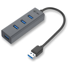 USB Hub i-tec Metal USB 3.0 / 4x USB 3.0 sivý

