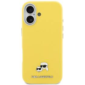 Kryt na mobil Karl Lagerfeld PU Karl and Choupette Heads Pins MagSafe na Apple iPhone 17 žltý

