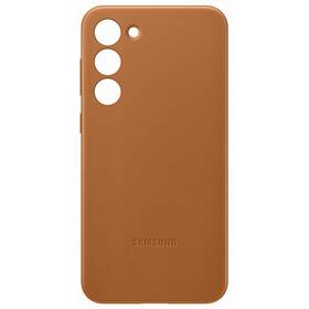 Kryt na mobil Samsung Leather na Galaxy S23+ hnedý

