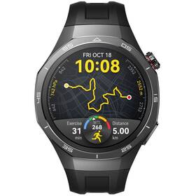Inteligentné hodinky Huawei Watch GT 5 Pro 46 mm NFC - Black + Black Fluoroelastomer Strap 

