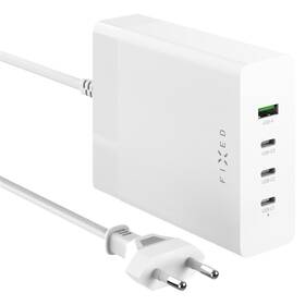 Nabíjačka do siete FIXED Charging Station 3xUSB-C/ 1xUSB-A, GaN, PD 3.0, 200 W biela

