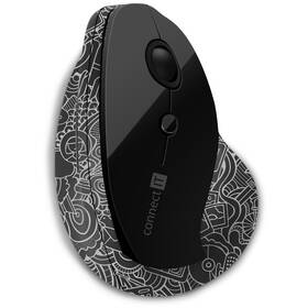 Myš Connect IT Doodle, vertikálna, ergonomická čierna

