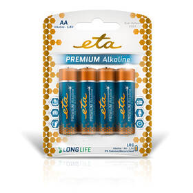  Batéria alkalická ETA PREMIUM ALKALINE AA, LR06, blister 4ks