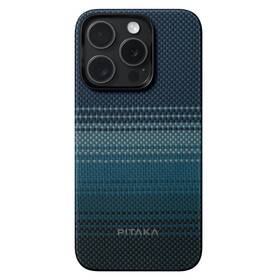 Kryt na mobil Pitaka MagEZ 4 moonrise na Apple Iphone 15 Pro čierny/modrý

