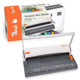 Viazač Peach PB300-15 Wire Binder, manuálna, s dierovačom biely


