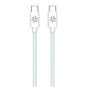 Kábel Celly USB-C/USB-C, opletený (bavlnený), 60 W, 1,5 m modrý

