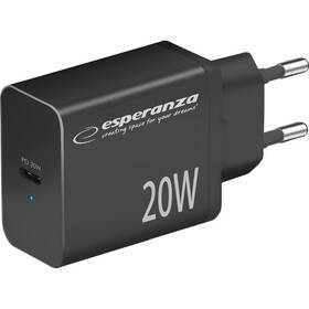 Nabíjačka do siete Esperanza EZC104K USB-C PD 20 W čierna


