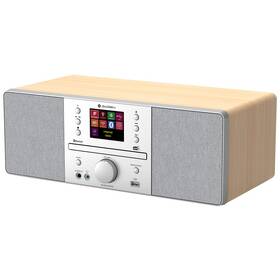 Mikro HiFi systém GoGEN IR 267 BTDAB strieborná farba
