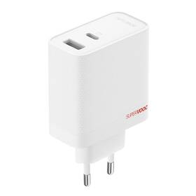Nabíjačka do siete OnePlus SUPERVOOC 80W, GaN, USB/USB-C + kábel USB-C biela

