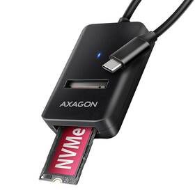 Adaptér Axagon USB-C 3.2 Gen 2 - M.2 NVMe & SATA SSD, kabel 10cm čierny

