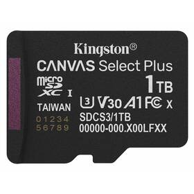 Pamäťová karta Kingston Canvas Select Plus MicroSDXC 1TB UHS-I U3 (R150/W30) čierna

