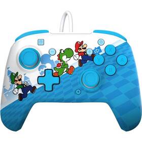 Gamepad PDP Rematch Wired Controller Mario Escape, Nintendo Switch modrý biely


