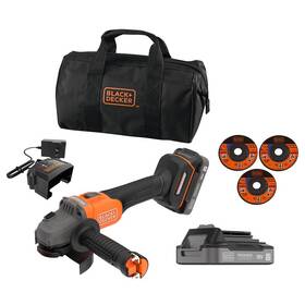 Uhlová brúska akumulátorová Black-Decker BCG6L8D2S-QW (s batériou) 

