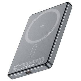 Powerbank Essager 5000 mAh magnetická bezdrôtová (kompatibilná s MagSafe) sivá

