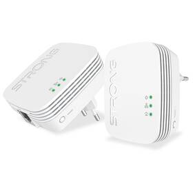 Sieťový rozvod LAN po 230V Strong 600 TRI MINI, 3 jednotky biely


