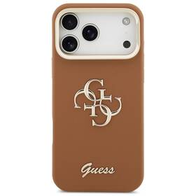 Kryt na mobil Guess PU Grained 4G Logo Stand Camera Frame na Apple iPhone 17 Pro Max hnedý

