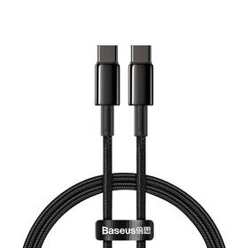 Kábel Baseus Tungsten Gold USB-C/USB-C, 100W, 1m čierny

