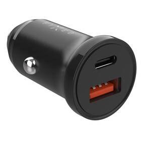 Adaptér do auta FIXED USB-C a USB, PD, 20W čierny

