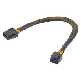 Kábel AKASA 8 Pin(M) na 8 Pin(2x 4 Pin) (F), 30 cm čierny

