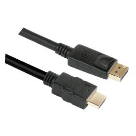 Kábel GoGEN DisplayPort/HDMI, 2m, pozlátený čierny

