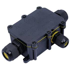 Spojka Solight vodeodolná IP68, 1x vstup, 2x výstup, 5-9/9-12mm, max 2,5mm2 čierna farba
