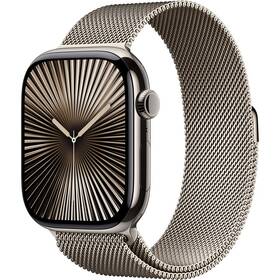Inteligentné hodinky Apple GPS + Cellular 42mm prírodný titán - prírodný milánsky ťah 

