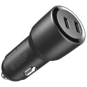 Adaptér do auta Mobile Origin 60W 2xUSB-C čierny

