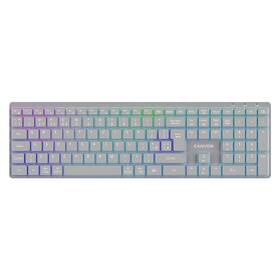 Klávesnica Canyon HKB-W11 RGB Dual Mode CZ sivá

