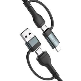Kábel 3mk Hyper N-SERIES USB/USB-C - USB-C/Lightning, 60W, 1,2m čierny

