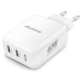 Nabíjačka do siete Aligator Power Delivery 40W, 2xUSB-C biela

