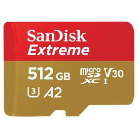 Pamäťová karta SANDISK 512GB UHS-I U3 (190R/130W) + adaptér 

