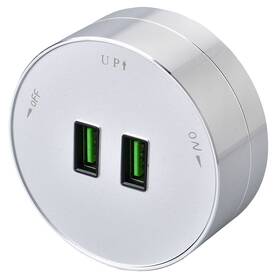 Zásuvkový modul Viking 2× USB strieborný

