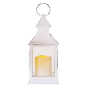 LED dekorácie EMOS lampáš antik biely blikajúci, 3x AAA, vnútorný, vintage, časovač 

