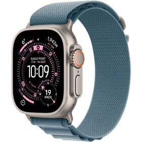 Inteligentné hodinky Apple GPS + Cellular 49mm prírodný titán - svetlo modrý alpský ťah - S 

