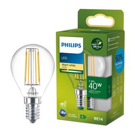LED žiarovka Philips 40W, filament, E14, teplá biela 

