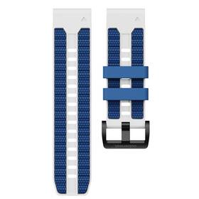 Remienok Cubenest Premium Silicone Garmin QuickFit Band 26mm biely/modrý


