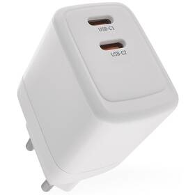Nabíjačka do siete EMOS GaN, 35W, 2x USB-C biela

