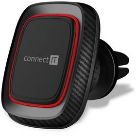 Držiak na mobil Connect IT InCarz 4Strong360 Carbon, magnetický, do mřížky čierny/červený

