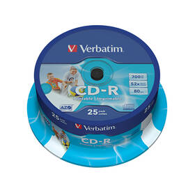  Disk Verbatim Printable CD-R DLP 700MB/80min, 52x, 25-cake