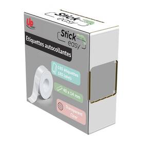 Etikety UPrint 14mmx40mm, 180 etikiet, pre tlačiarne etikiet UPrint UP21 priehľadná


